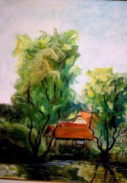 Eno izmed razstavljenih likovnih del